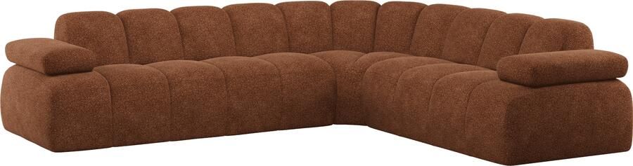 WOOOD | Mojo hoekbank rechts wollig roestbruin | Zitmeubels woonkamer | Hoekbank
