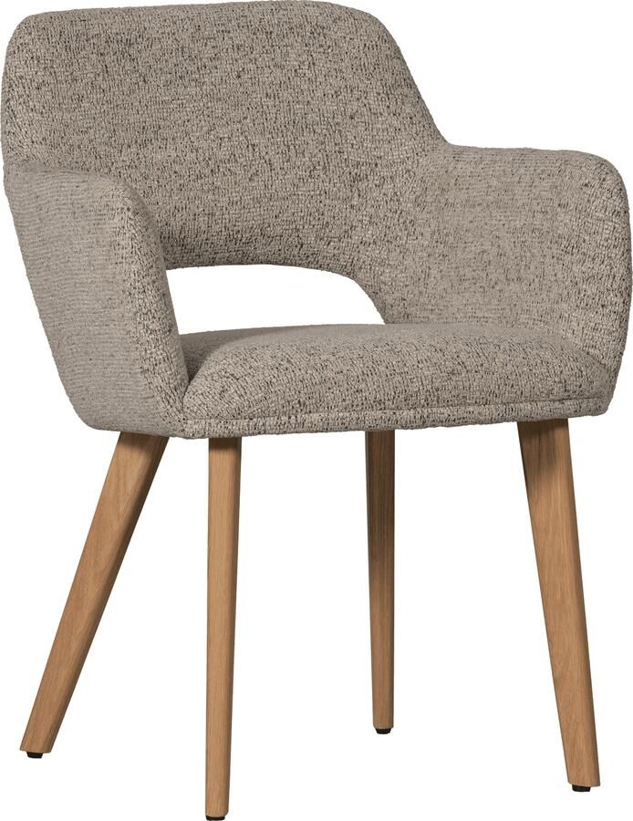 WOOOD | Murat eetkamerstoel naturel met houten poot naturel | Eetkamerstoelen | Armstoel