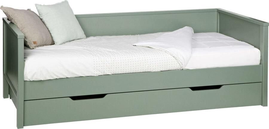 WOOOD | Nikki Bedbank Grenen Jadegroen (excl Lade) | Slaapkamer meubels | Slaapbank