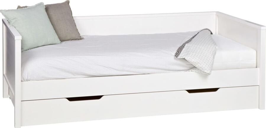 WOOOD | Nikki Bedbank Grenen Wit (excl Lade) | Slaapkamer meubels | Slaapbank - Foto 3