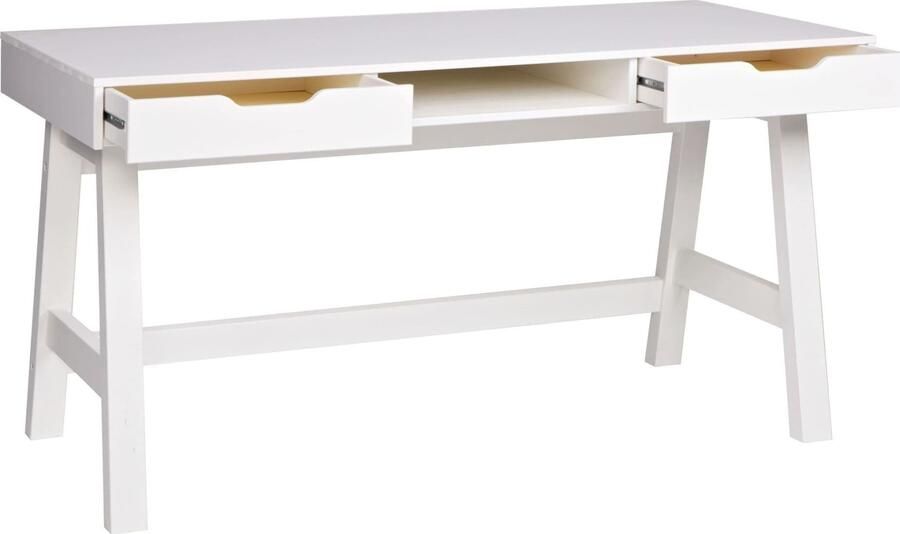 WOOOD | Nikki Bureau Grenen Wit | Woonkamertafels | Bureau