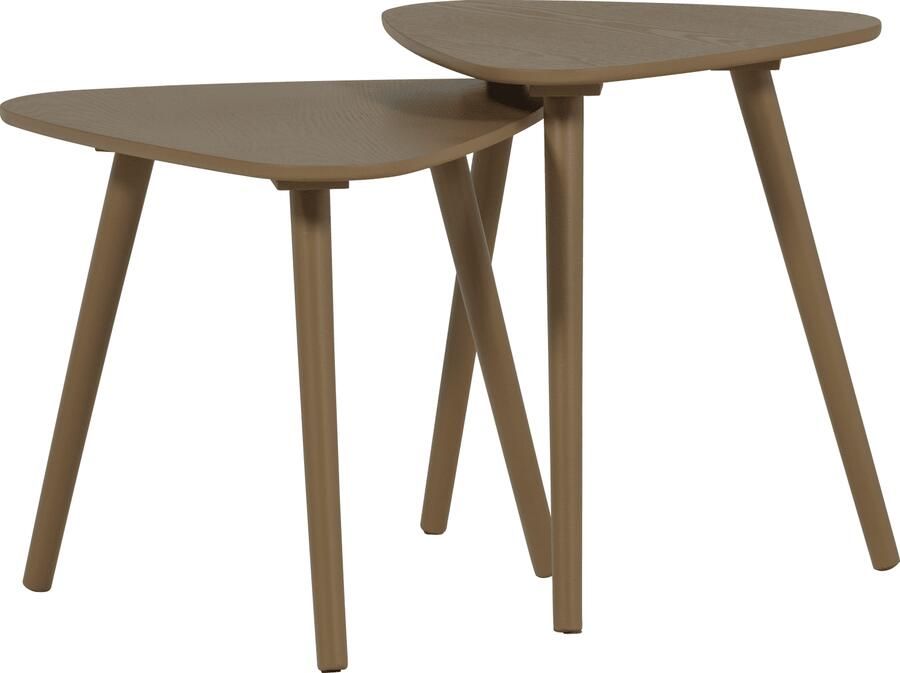 WOOOD | Nila bijzettafels hout mud set van 2 | Woonkamertafels | BijzettafelBijzettafelset