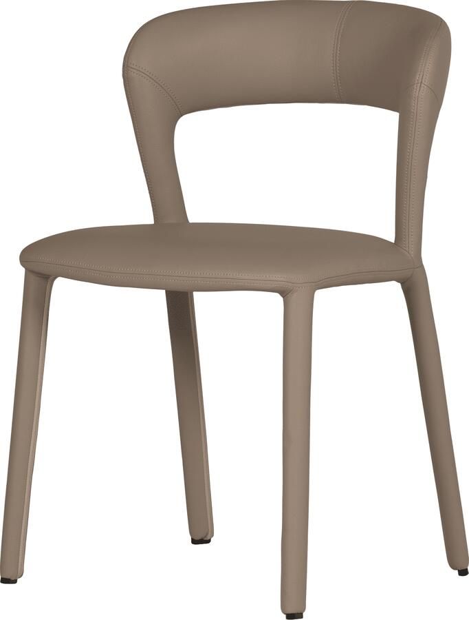 WOOOD | Noble eetkamerstoel leerlook zand | Eetkamerstoelen | Eetkamerstoel