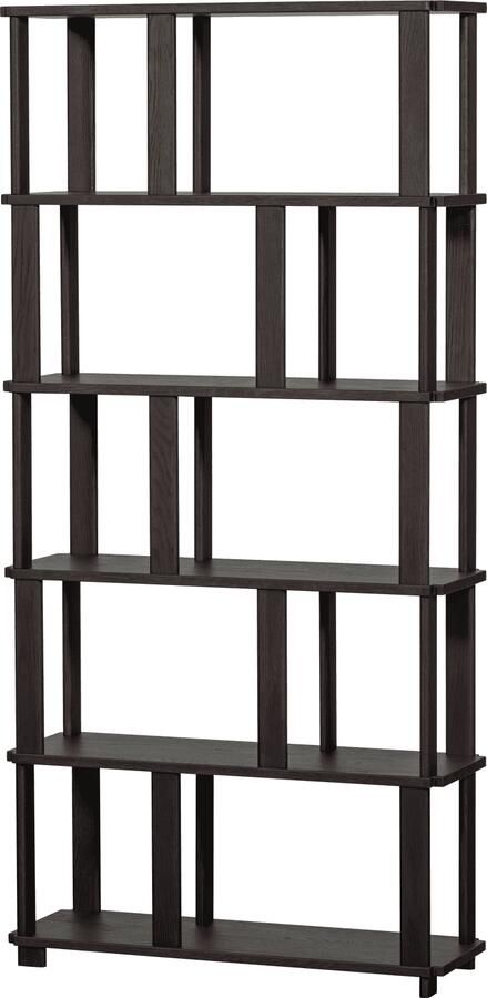 WOOOD | Riss boekenkast eikenhout mystic brown 186x90cm | Woonkamer meubels | Boekenkast | Kast - Foto 3