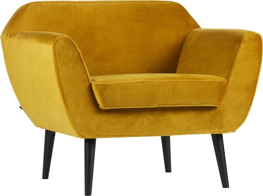 WOOOD | Rocco Fauteuil Fluweel Oker | Zitmeubels woonkamer | Fauteuil - Foto 2