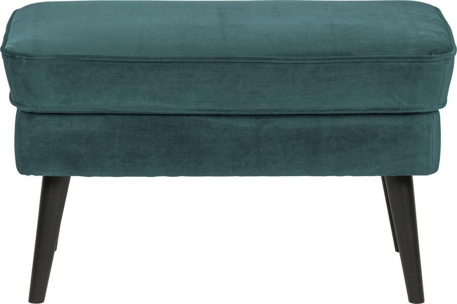 WOOOD | Rocco Hocker Fluweel Teal | Zitmeubels woonkamer | Hocker