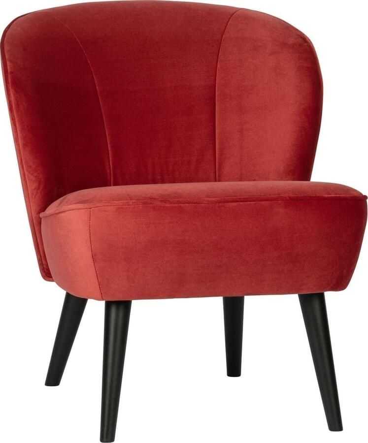 WOOOD | Sara Fauteuil Fluweel Raspberry | Zitmeubels woonkamer | Fauteuil
