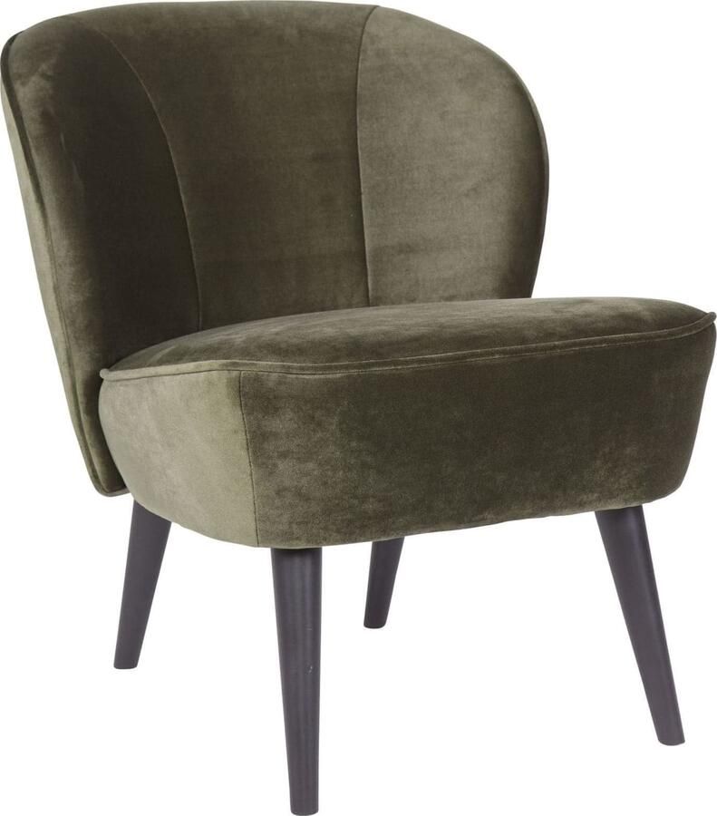 WOOOD | Sara Fauteuil Fluweel Warm Groen | Zitmeubels woonkamer | Fauteuil - Foto 4