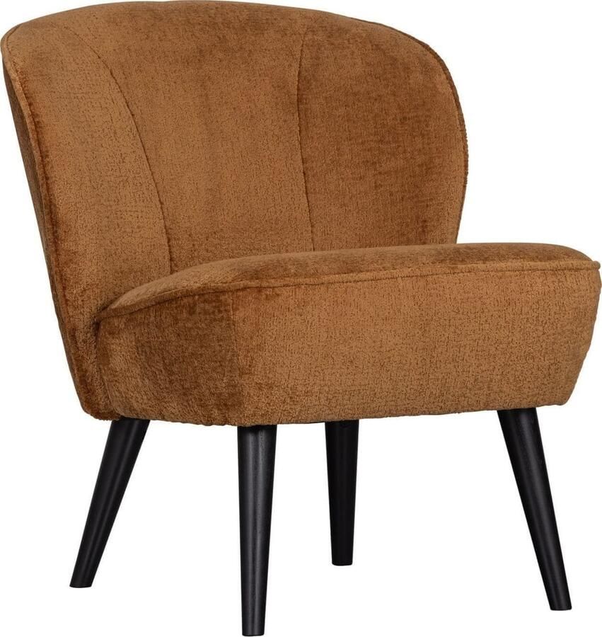 WOOOD | Sara Fauteuil Structure Velvet Cognac | Zitmeubels woonkamer | Fauteuil