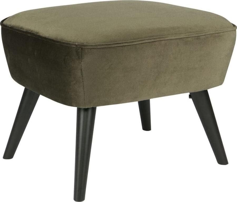 WOOOD Hocker Sara met veloursstof bekleed rechthoekige vorm h 41 cm x b 56 cm - Foto 2
