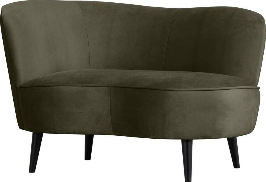 WOOOD | Sara Lounge Fauteuil Links Fluweel Warm Groen | Zitmeubels woonkamer | Fauteuil