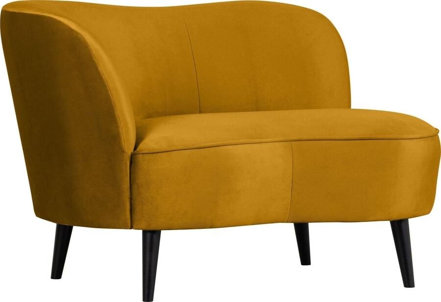 WOOOD | Sara Lounge Fauteuil Rechts Fluweel Oker | Zitmeubels woonkamer | Fauteuil