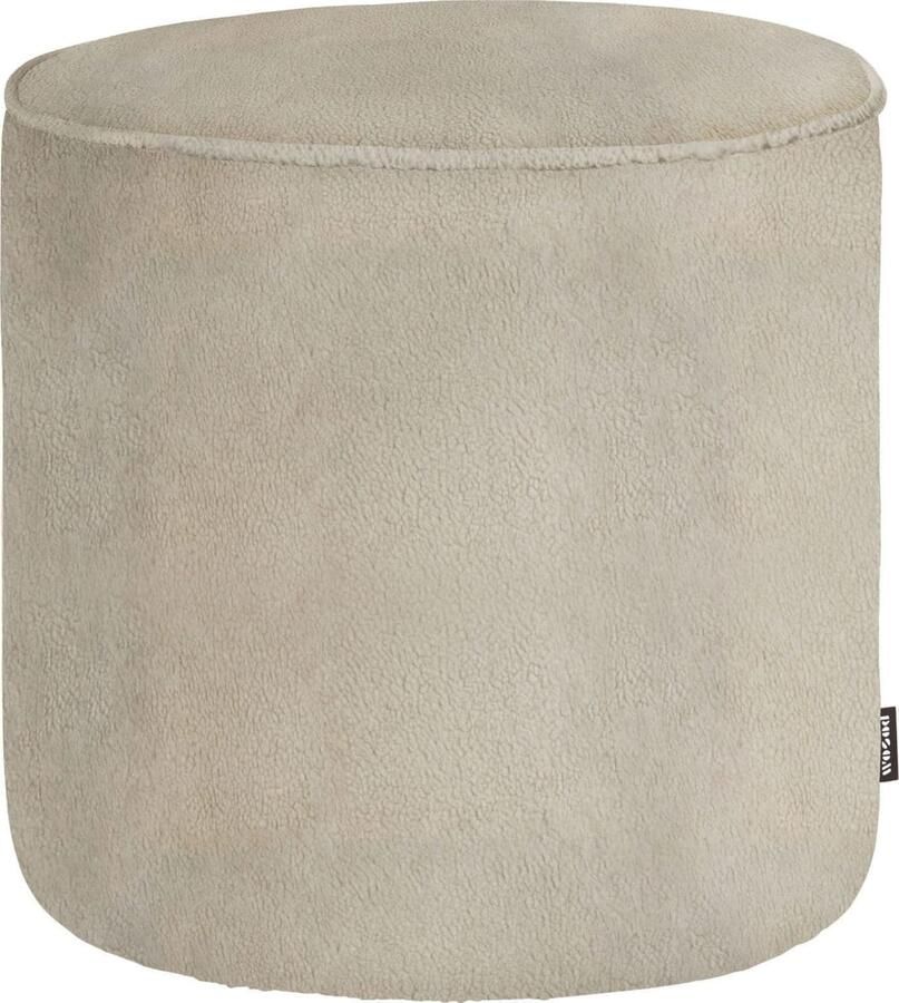 WOOOD | Sara Poef Hoog Teddy Off White 46xØ46 | Woonaccessoires | Poef - Foto 2