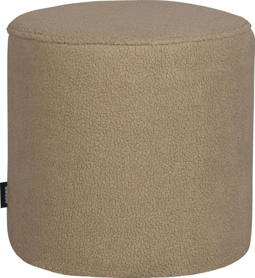 WOOOD | Sara Poef Hoog Teddy Sand 46xØ46 | Woonaccessoires | Poef