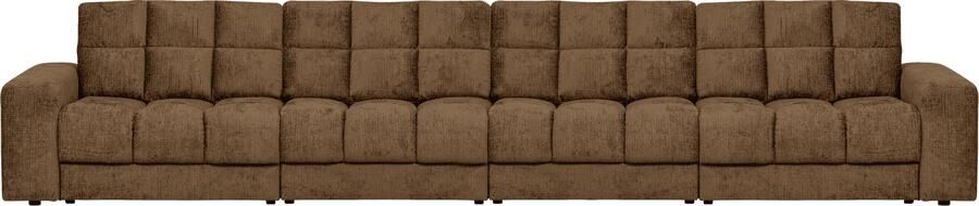WOOOD | Second date 4-zitsbank structure velvet brass | Zitmeubels woonkamer | 4-zitsbank