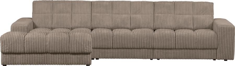 WOOOD | Second date chaise longue links grove ribstof mud | Zitmeubels woonkamer | HoekbankModulaire banken