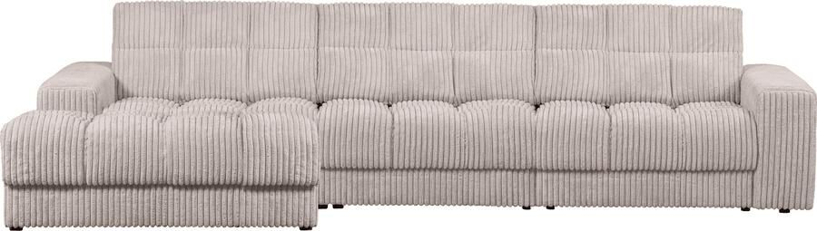 WOOOD | Second date chaise longue links grove ribstof naturel | Zitmeubels woonkamer | HoekbankModulaire banken