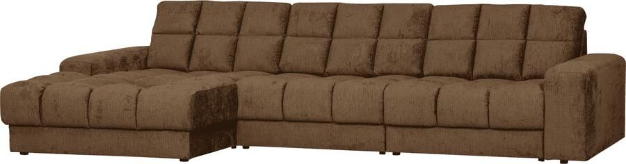 WOOOD | Second date chaise longue links structure velvet brass | Zitmeubels woonkamer | HoekbankModulaire banken
