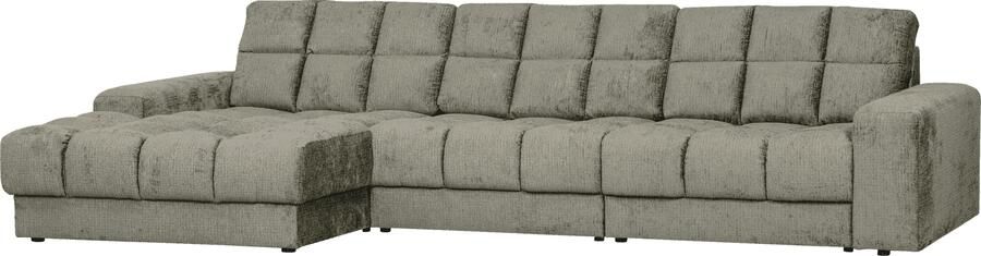 WOOOD | Second date chaise longue links structure velvet frost | Zitmeubels woonkamer | HoekbankModulaire banken