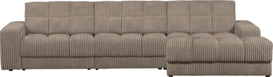 WOOOD | Second date chaise longue rechts grove ribstof mud | Zitmeubels woonkamer | HoekbankModulaire banken