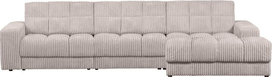 WOOOD | Second date chaise longue rechts grove ribstof naturel | Zitmeubels woonkamer | HoekbankModulaire banken