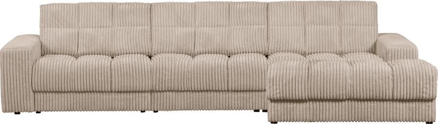 WOOOD | Second date chaise longue rechts grove ribstof travertin | Zitmeubels woonkamer | HoekbankModulaire banken