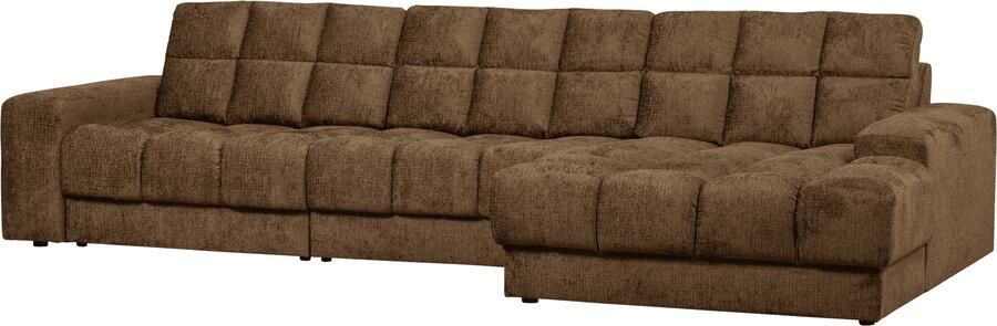 WOOOD | Second date chaise longue rechts structure velvet brass | Zitmeubels woonkamer | HoekbankModulaire banken