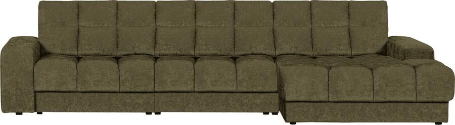 WOOOD | Second date chaise longue rechts vintage groen | Zitmeubels woonkamer | HoekbankModulaire banken