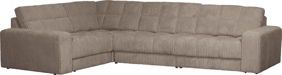 WOOOD | Second date hoekbank links grove ribstof mud | Zitmeubels woonkamer | HoekbankModulaire banken
