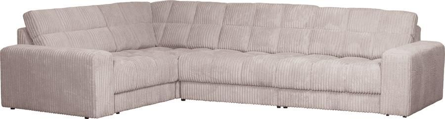 WOOOD | Second date hoekbank links grove ribstof naturel | Zitmeubels woonkamer | HoekbankModulaire banken