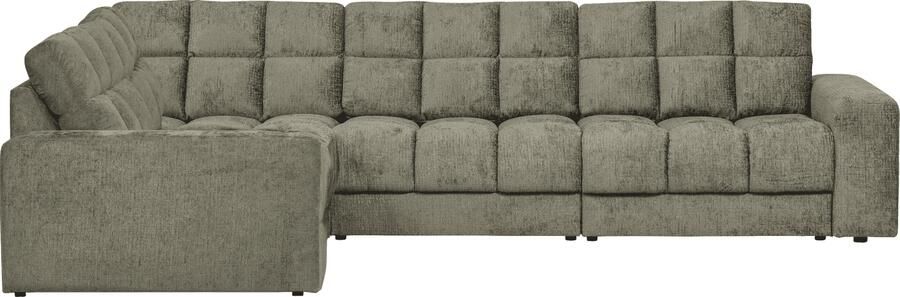 WOOOD | Second date hoekbank links structure velvet frost | Zitmeubels woonkamer | HoekbankModulaire banken