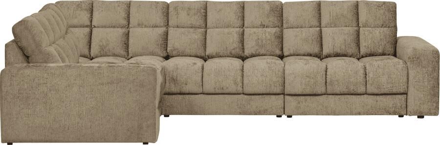 WOOOD | Second date hoekbank links structure velvet wheatfield | Zitmeubels woonkamer | HoekbankModulaire banken