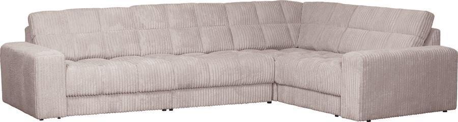 WOOOD | Second date hoekbank rechts grove ribstof naturel | Zitmeubels woonkamer | HoekbankModulaire banken