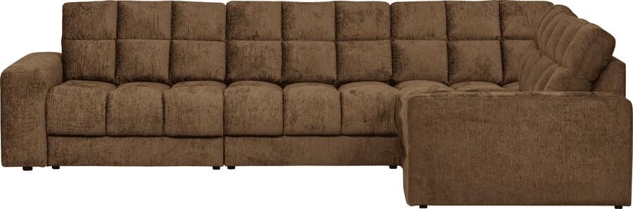 WOOOD | Second date hoekbank rechts structure velvet brass | Zitmeubels woonkamer | HoekbankModulaire banken