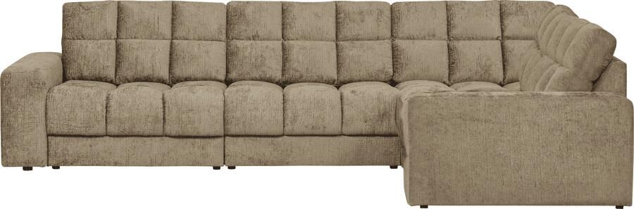 WOOOD | Second date hoekbank rechts structure velvet wheatfield | Zitmeubels woonkamer | HoekbankModulaire banken