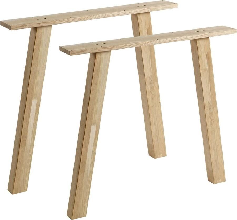 WOOOD | Set 2 Eettafel a-vorm poot eiken | Eettafels | Tafelpoot