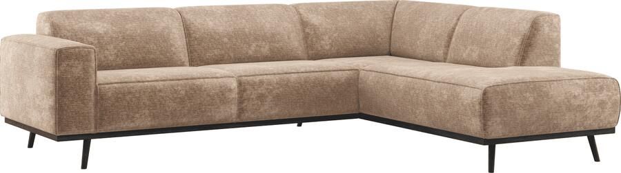 WOOOD | Statement hoekbank rechts chenille velvet taupe | Zitmeubels woonkamer | Hoekbank
