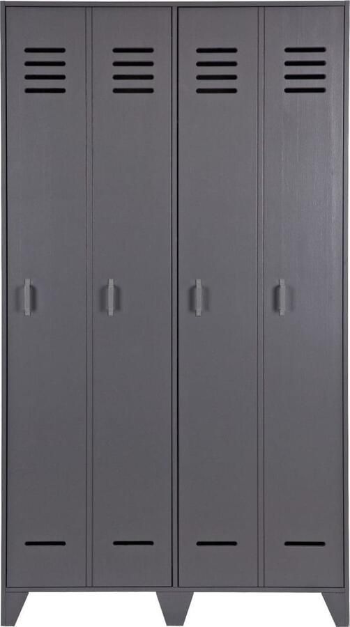 WOOOD | Stijn Hoog 2drs Lockerkast Steel Grey | Woonkamer meubels | BergkastKast - Foto 10