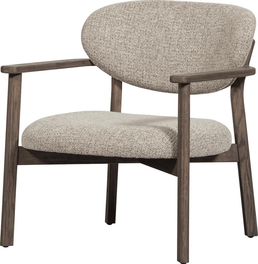 WOOOD | Udar fauteuil met houten frame donkerbruin | Zitmeubels woonkamer | Fauteuil