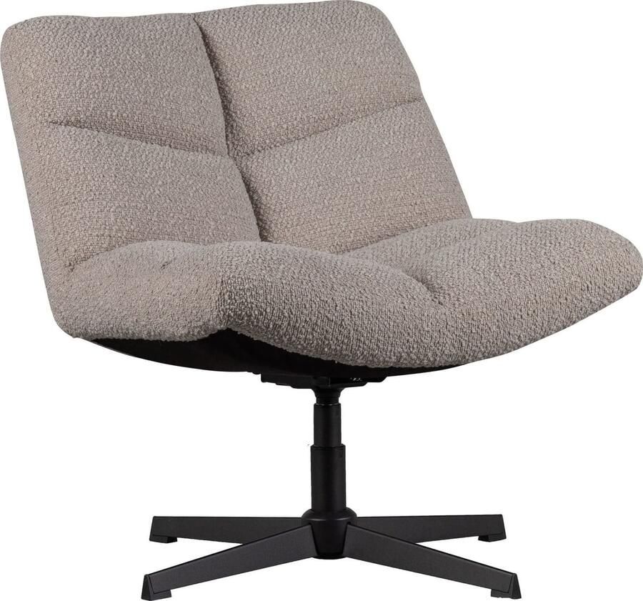 WOOOD Draaibare fauteuil Vinny gepolsterd met zacht bouclé stevige metalen voet breedte 75 cm - Foto 11