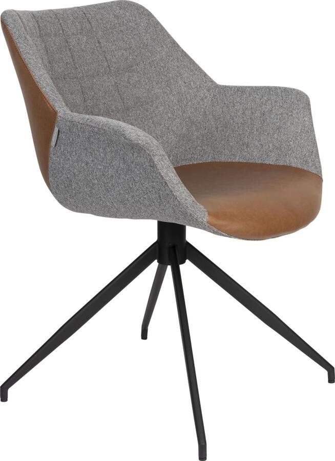Zuiver | Armstoel Doulton Swivel Vintage Brown | Zitmeubels eetkamer | Armstoel