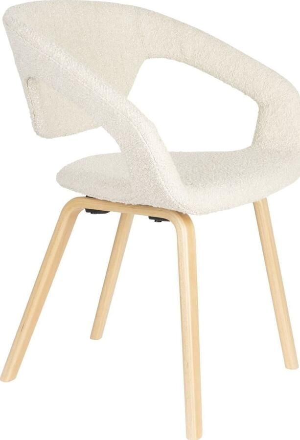 Zuiver | Armstoel Flexback Boucle Beige | Zitmeubels eetkamer | Armstoel
