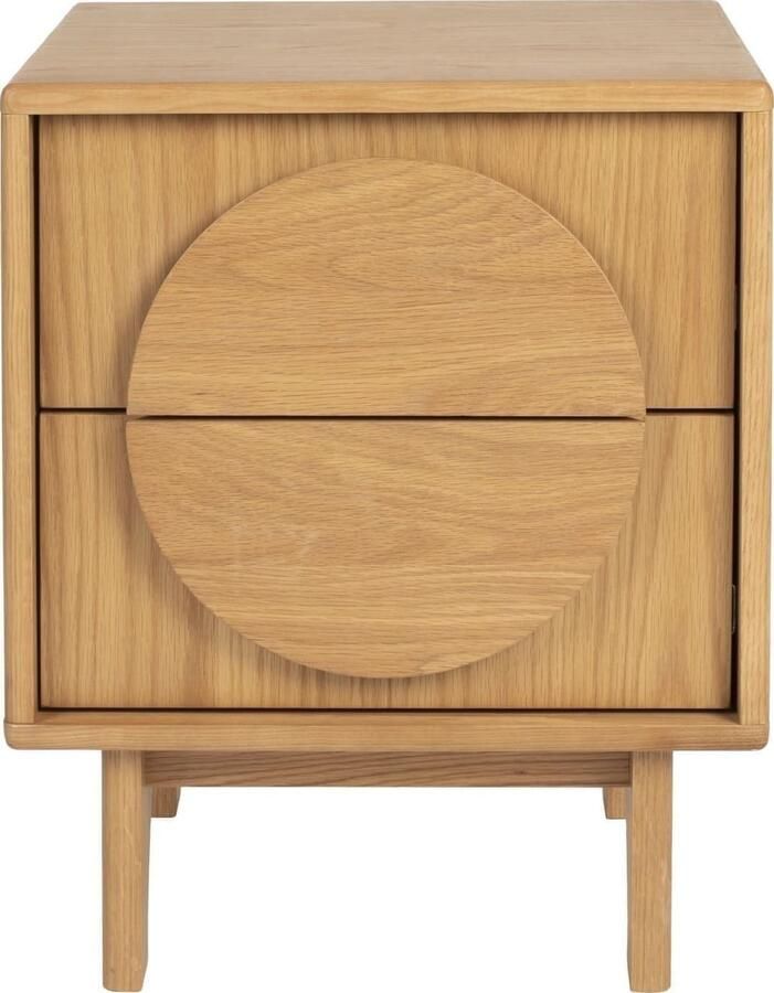 Zuiver | Bijzettafel Bedstand Groove Natural Oak | Slaapkamerkasten | Nachtkastje