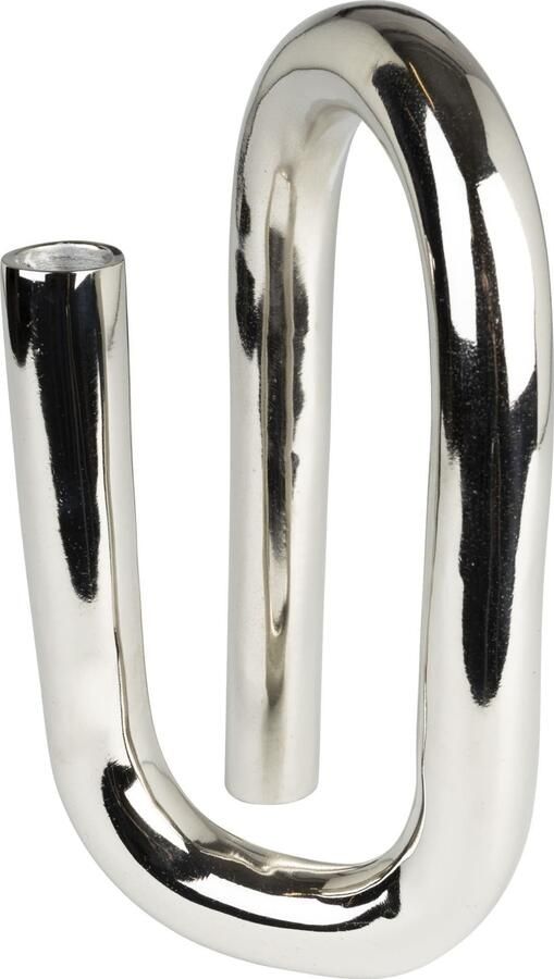 Zuiver | Kandelaar Tubo L Shiny Silver | Woonaccessoires | Kandelaar