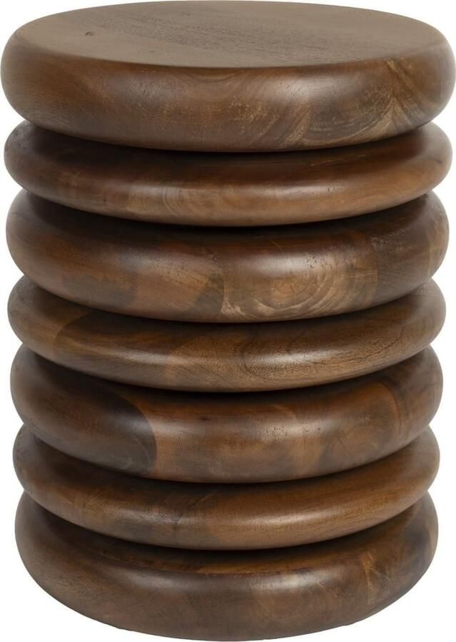 Zuiver Krukje Bijzettafel Disc Mangohout 35cm Bruin Rond - Foto 3