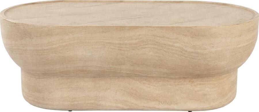 Zuiver Ovale Salontafel Noble Travertinlook 100 x 50cm Beige Ovaal - Foto 3
