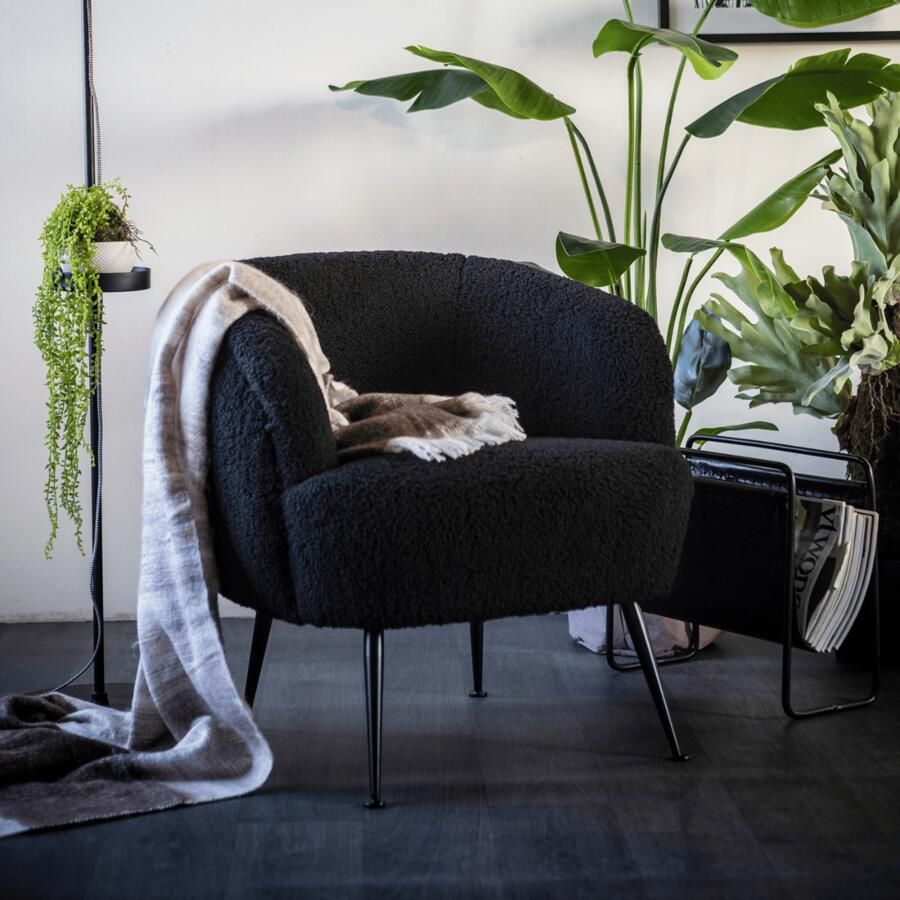 By Boo Loungestoel Babe zwart teddy