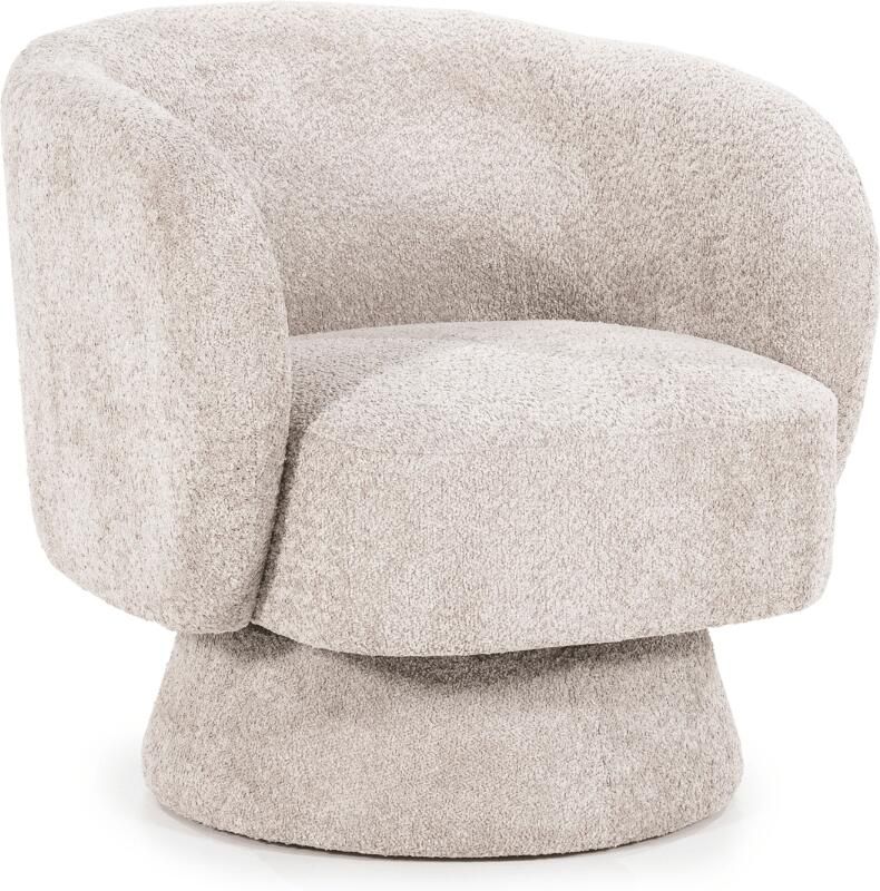 By-Boo | Fauteuil Balou Taupe | Zitmeubels woonkamer | Draaifauteuil