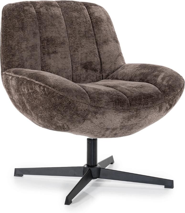 By-Boo | Fauteuil Derby Brown | Zitmeubels woonkamer | Draaifauteuil