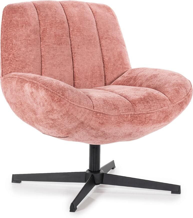 By-Boo | Fauteuil Derby Old Pink | Zitmeubels woonkamer | Draaifauteuil